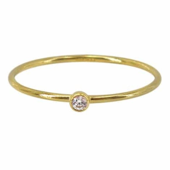 NEW 14K Gold Filled CZ Minimalist Stacking Ring, Everyday Jewelry Christmas Gift - Picture 5 of 8